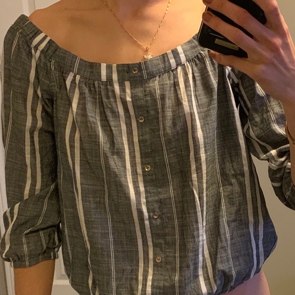 Dynamite off the shoulder striped top - Picture 3 of 3